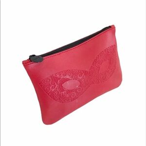 Ipsy Red Flower Mask Image Makeup Cosmetic Bag